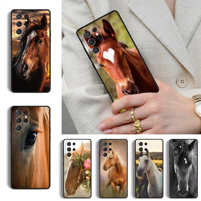 Handsome Horse Animal Phone Case for Samsung Galaxy S26 S25 Ultra S24 S23 S22 S21 Plus Note 10 Bumper Cover