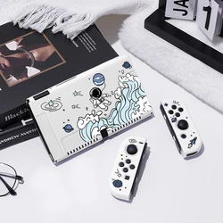 Astronaut Protective Case for Switch Oled, Soft TPU Slim Cover for Nintendo Switch Console and Joy-Con,NS Game Accessorie