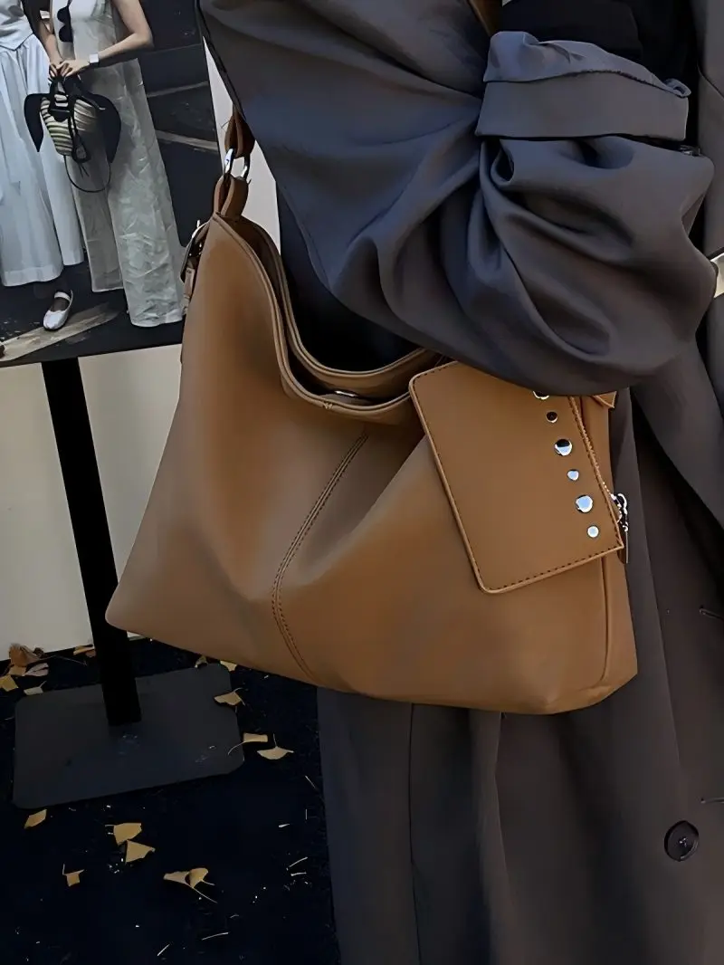 

1Pc Women's Tote Bag Canvas Sewing Thread Large Capacity Advanced Sense Handbag Convenient Practical Female's Commuter Bag