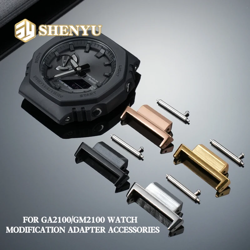GA-2100/2110 Адаптер ремешка из нержавеющей стали для Casio G-SHOCK GM-2100 Фермерский дуб модифицированный силиконовый ремешок из нержавеющей стали