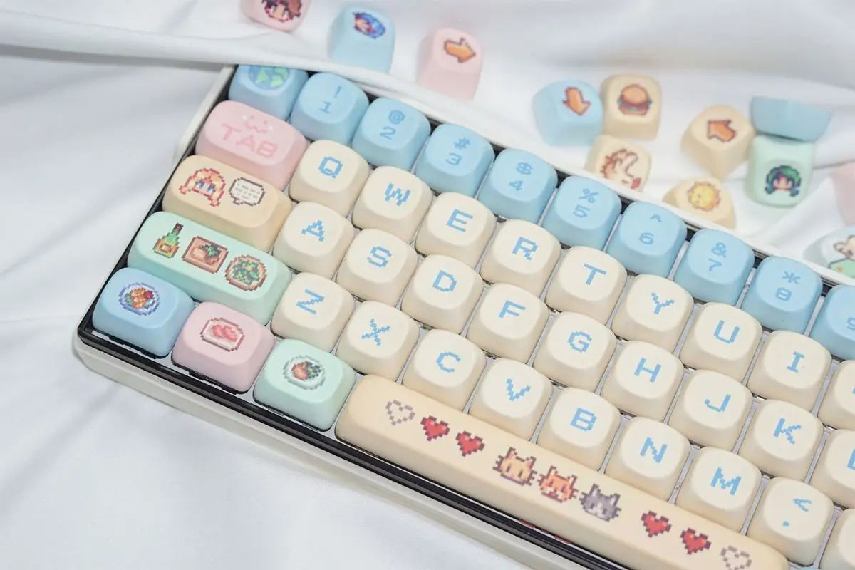 Stardew Valley 78 Keycaps Pixel Cat Pixel Pbt Schattig mechanisch toetsenbord Universele maatwerk Moa130 Mda Stardew Valley Keycaps