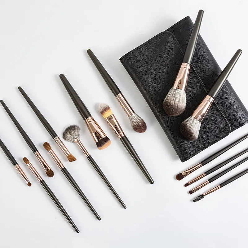 Ensemble de pinceaux de maquillage en poils d'animaux, brosse à poudre libre, brosse de toilettage, brosse à reflets, brosse de maquillage pour l'école, offre spéciale, fond de teint