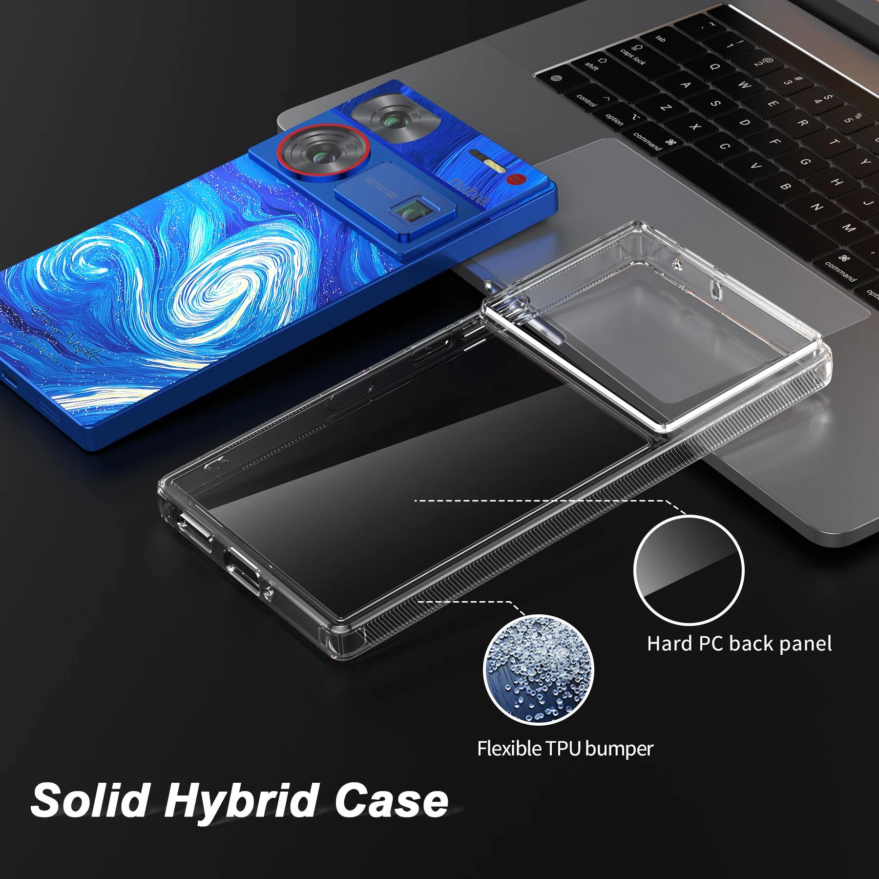 For  Nubia Z60 Ultra Case, Slim Fit Clear Hard PC Back & Soft TPU Bumper Protective Shockproof Cover For  Nubia Z60 Ultra Case