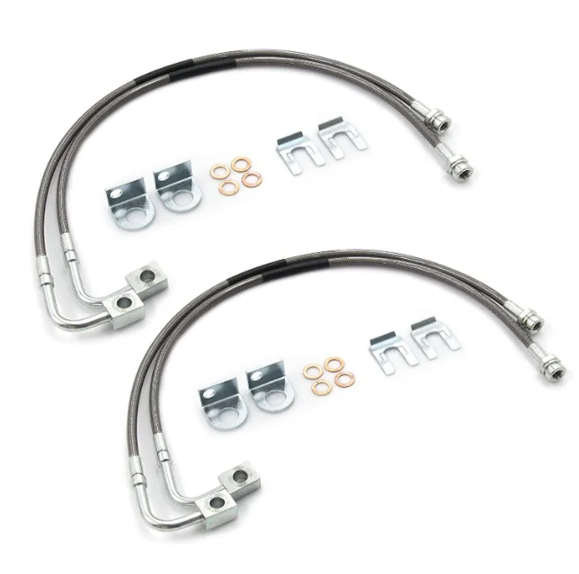

89716 New Front & Rear Stainless Braided Brake Lines Set For Jeep Wrangler JK 2007-2018