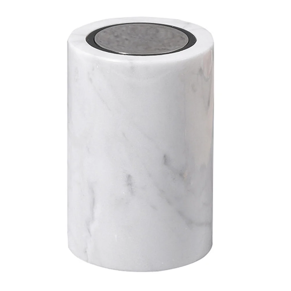 

Marble Toothpick Holder Cotton Swab Storage Box Automatic Push Lid Design for Home Bathroom Kitchen Decorative Organizer