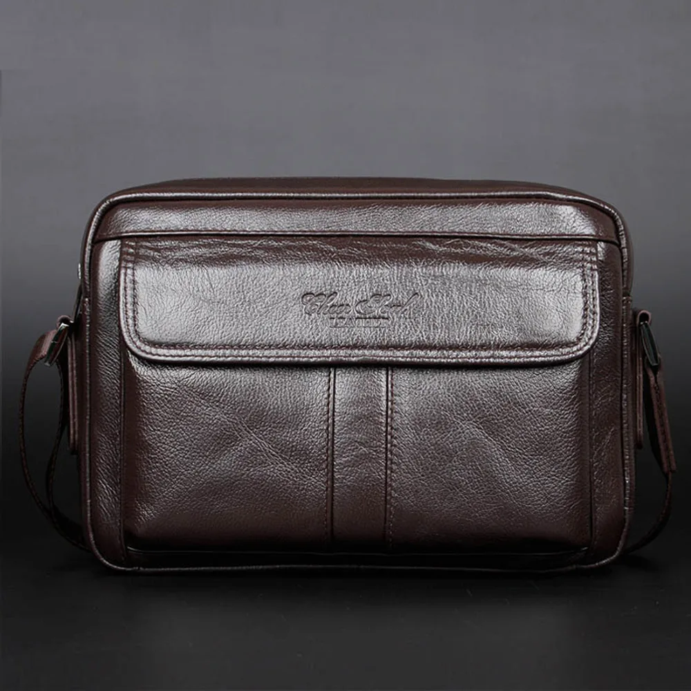 Imagem -03 - Bolsa Mensageiro de Couro Genuíno para Homens Primeira Camada de Couro de Vaqueiro Ombro Cruz Corpo Alta Qualidade Marca de Luxo Famoso Designer Bolsa de Negócios