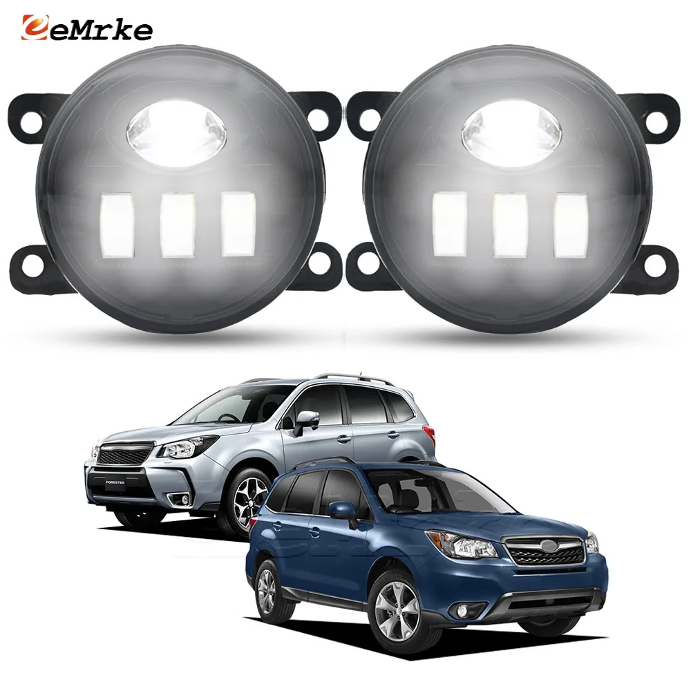 Upgrade Led Fog Lights Assembly with Lens for Subaru Forester SJ 2013 2014 2015 2016 Front Car Fog Driving Lamp DRL 12V 25W x2