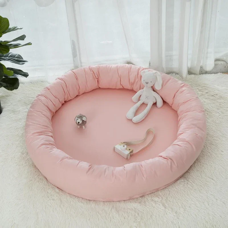 Cama pequeña Circular multifuncional para bebé, cojín de juego moderno y minimalista para habitación de niños, cama mediana para dormir