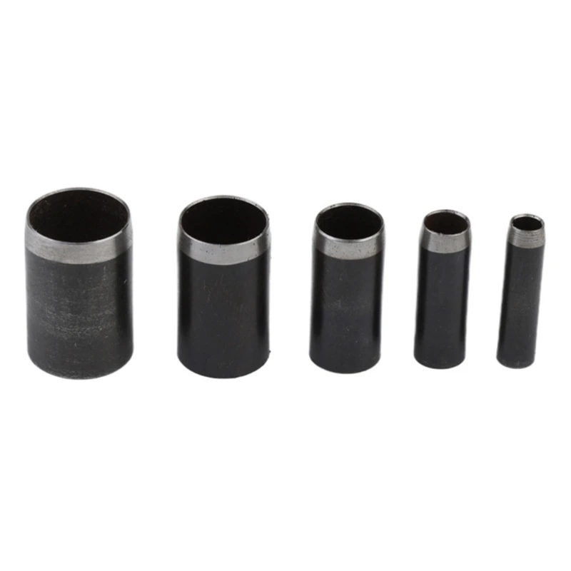 F92B 5pcs Strumento punzonatura cavo Strumento rotondo fori punzonatura set per pelle
