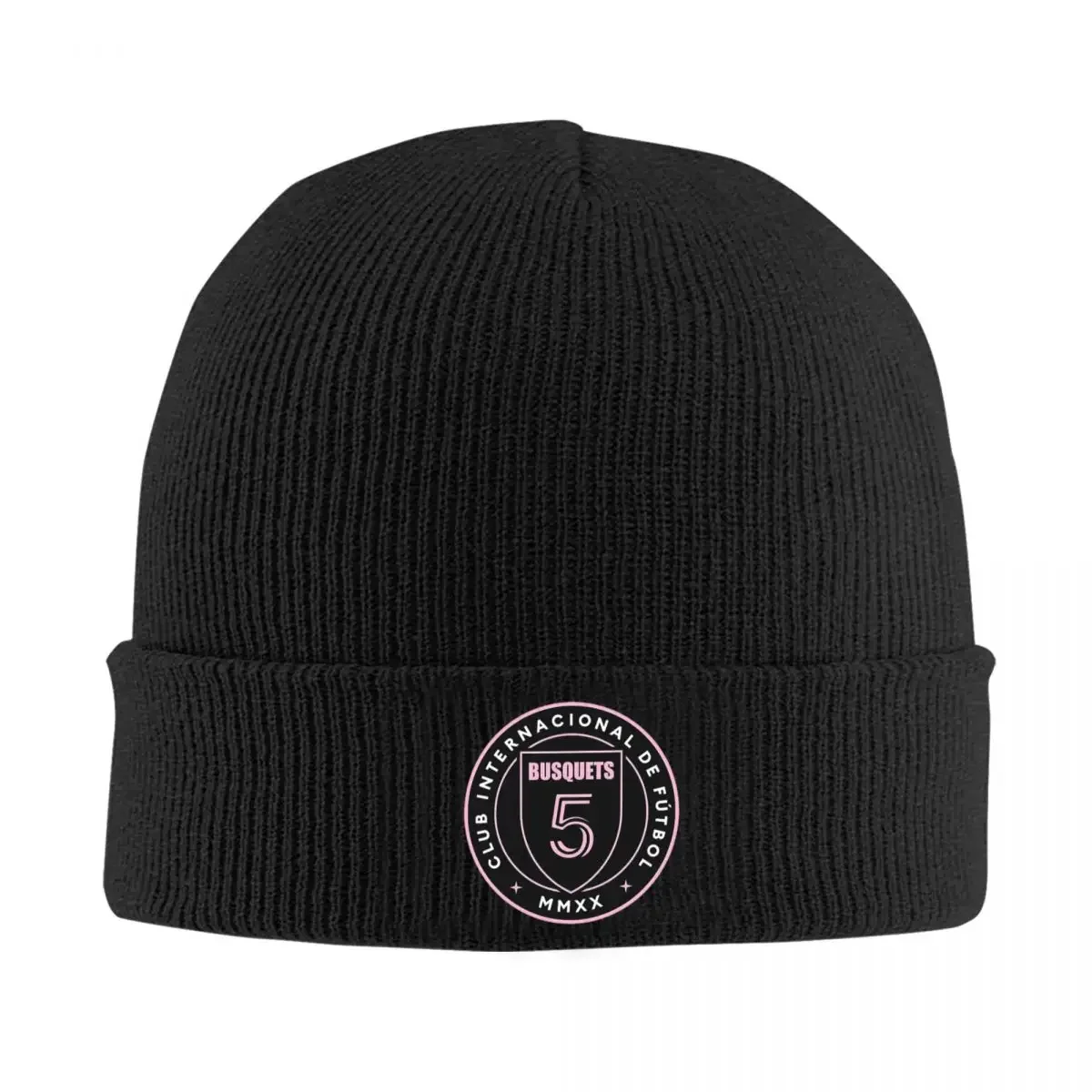 Inter Miami Busquets Badge Warm Knitted Cap Fashion Bonnet Hat Autumn Winter Outdoor Beanies Hats for Men Women Adult