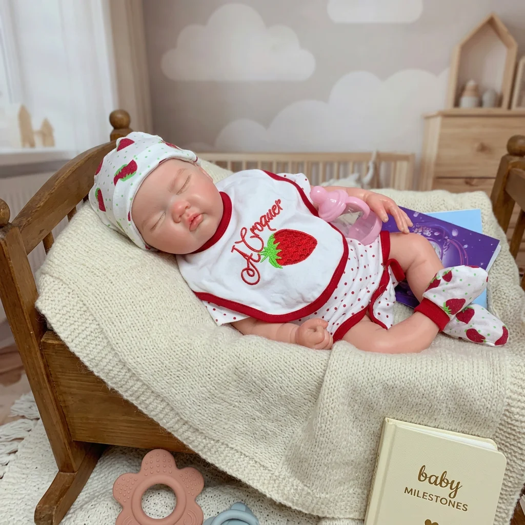 Muñeca Bebé Reborn de Silicona Suave Hecha a Mano de 18 Pulgadas, Muñeca Recién Nacida de Tacto Suave Hecha a Mano para Regalos de Cumpleaños