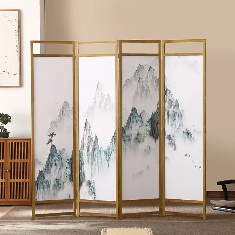 Folding Movable Screen Partition for Hotel Home Office Study Health Center Entrance New Chinese Style Manufacturer Wholesale