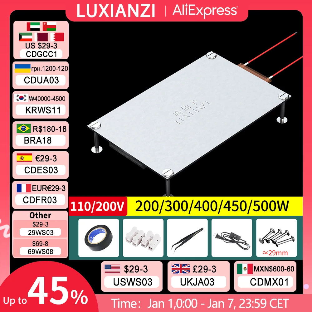 LUXIANZI Aluminum Led Remover BGA Desoldering Station PTC Fever Plate Preheating LCD Strip Chip Repair Thermostat Heating Plate