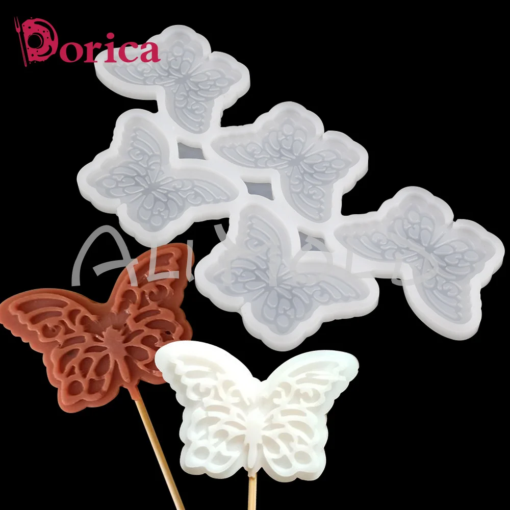 Dorica Butterfly Shape Lollipop Epoxy Silicone Mold Chocolate Cake Mould Cake Decorating Tools Kitchen Accessories Bakeware