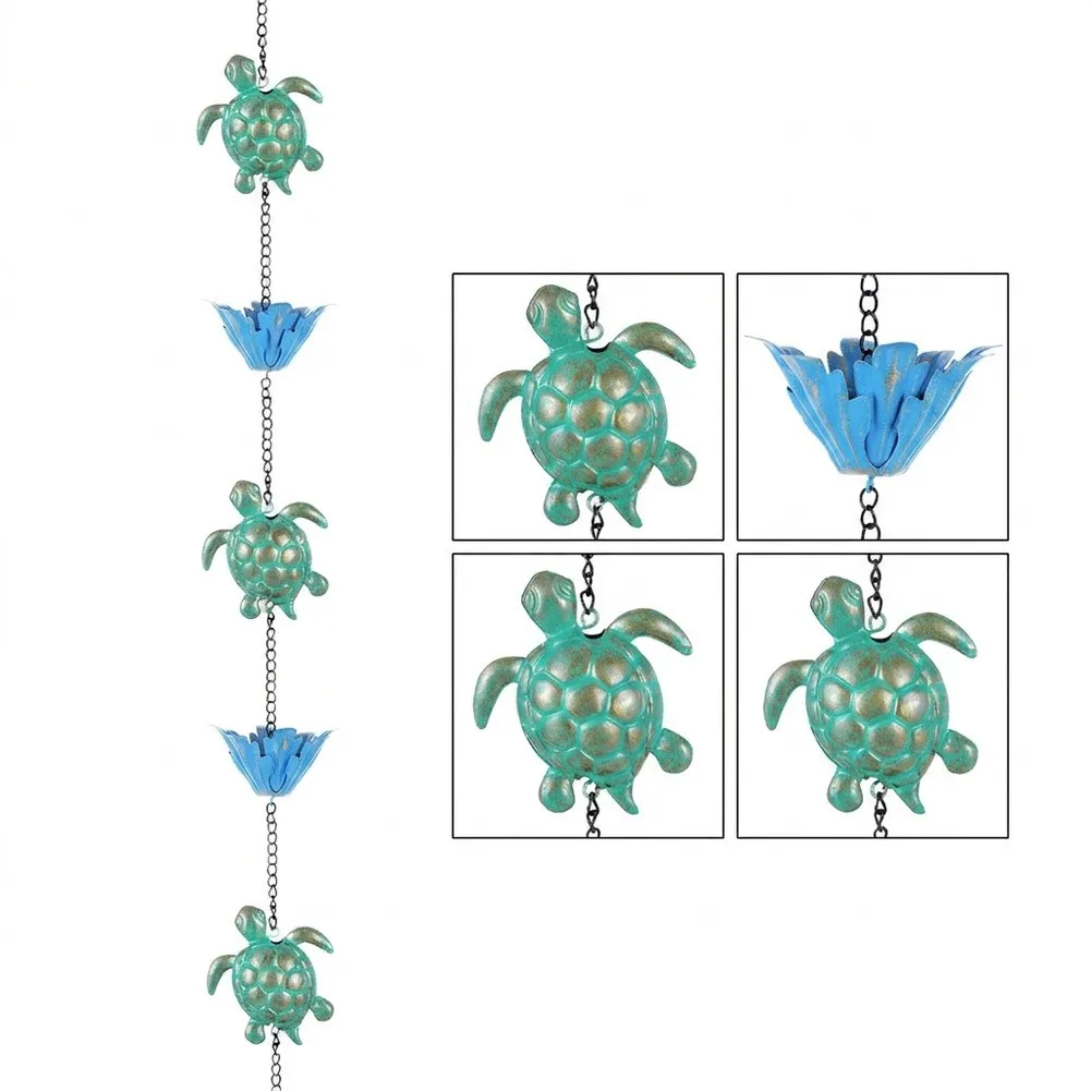 Hummingbird Rain Chain Metal Outdoor Gutter Downspout Hanging Rain Catcher Diverter & Rainwater Garden Decoration