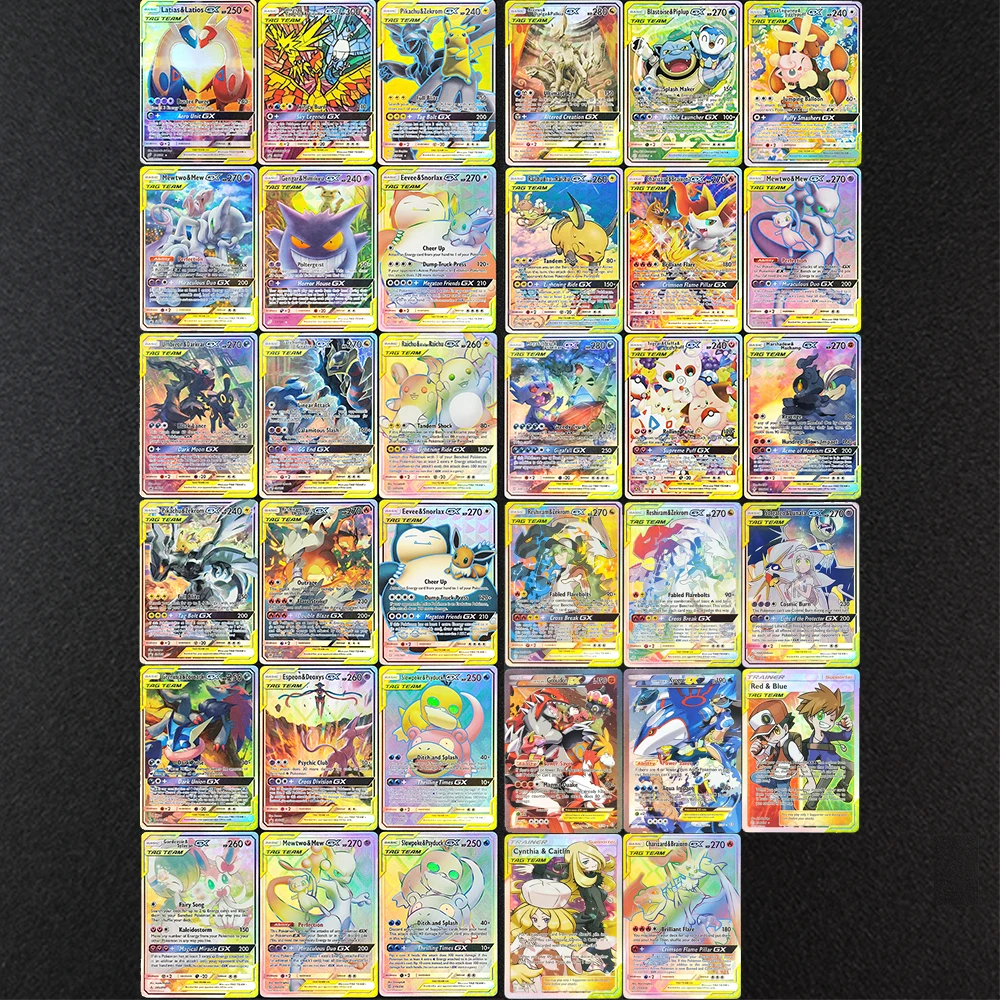 لتقوم بها بنفسك PTCG الإنجليزية علامة فريق GX Umbreon Mewtwo Moltres Zapdos Articuno Espeon Deoxys Braixen هواية جمع بطاقة فلاش لعبة