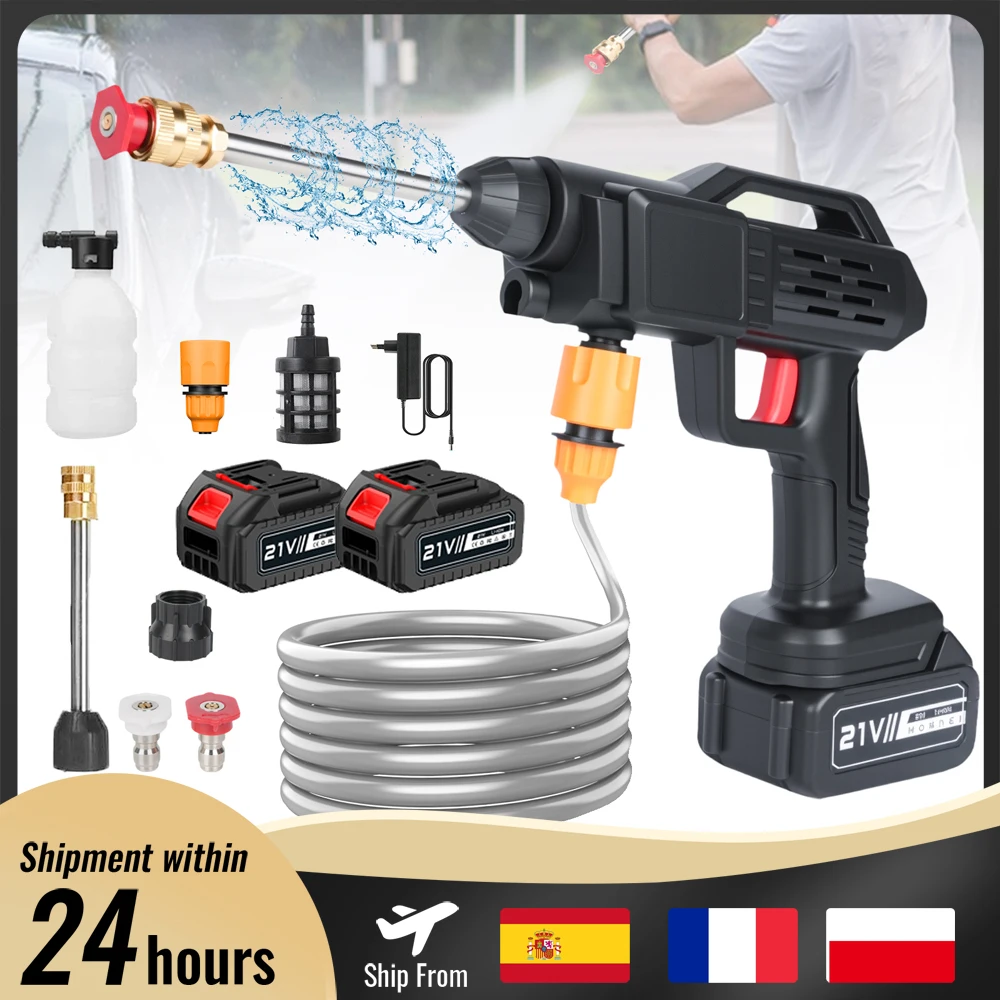 Nettoyeur haute pression sans fil, pistolet à eau pulvérisateur, 1500W, nettoyeur haute pression pour lavage de voiture, machine de nettoyage à eau pour batterie Makita 21V