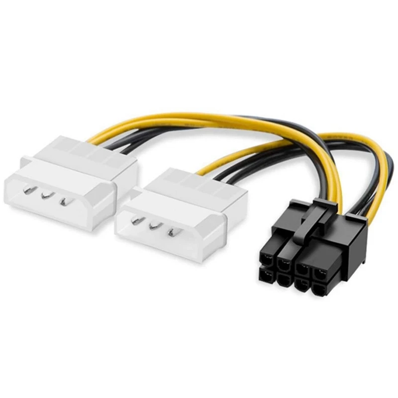 8Pin To Dual 4Pin Video Card Power Cord 180W Y Shape 8 Pin PCI Express To Dual 4 Pin Molex Graphics Card Cable