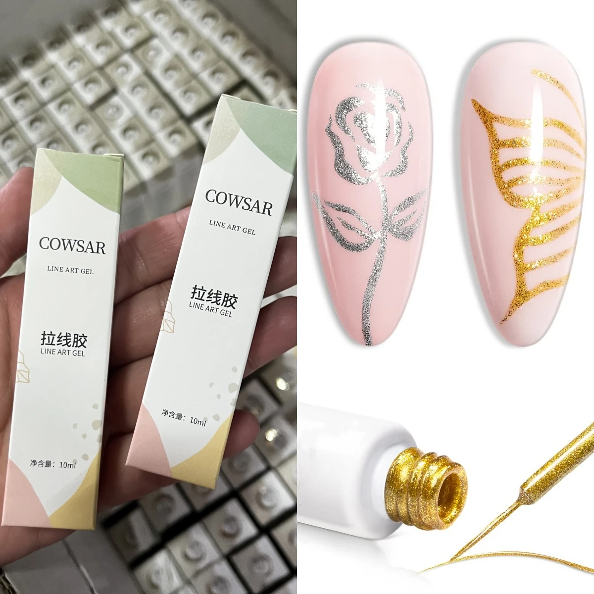 10ml ouro/prata brilhante reflexivo gel polonês arte do prego vernizes de gel metálico para unhas desenho cromo forro gel suprimentos para unhas ^ *