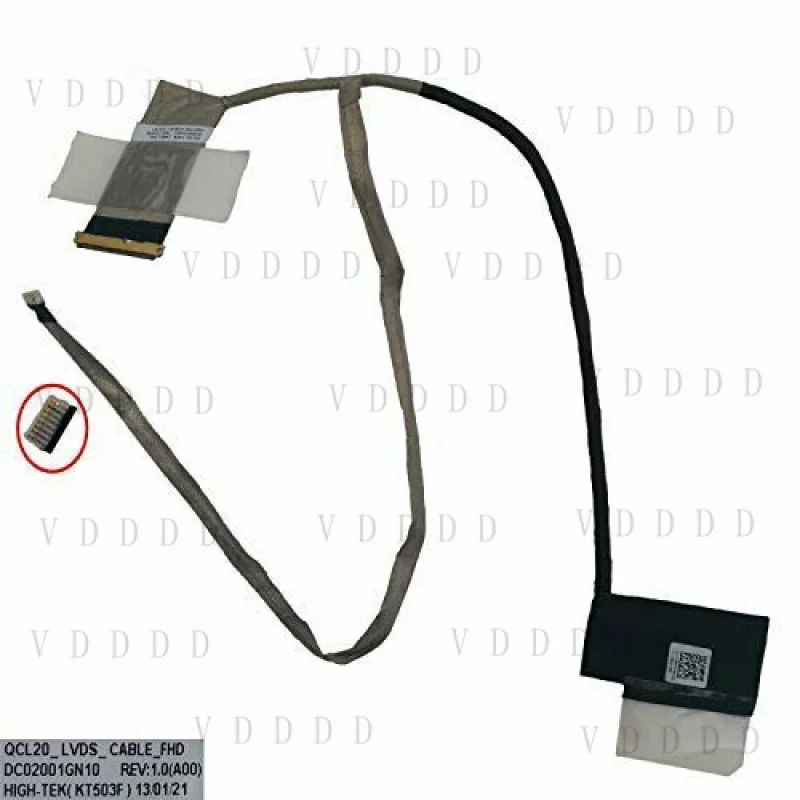 Cabo Flexível de Vídeo LCD LED TT NOVO para DELL Vostro 3560 QCL20 DC02001GN10