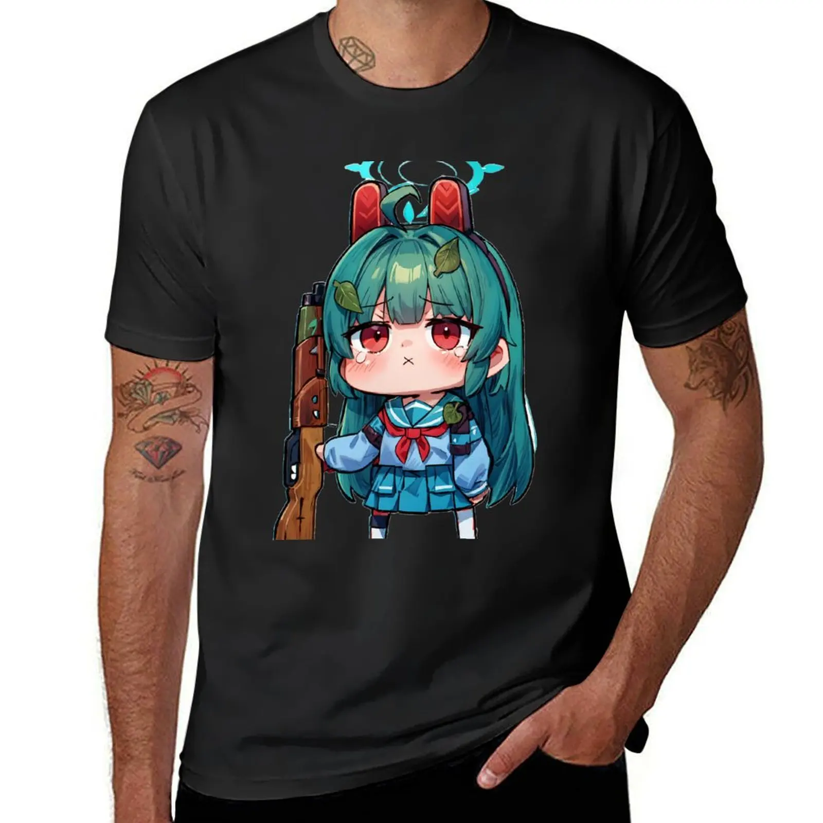 Anime Chibi Bunny Schoolgirl T-shirt oversized vintage mens t shirt