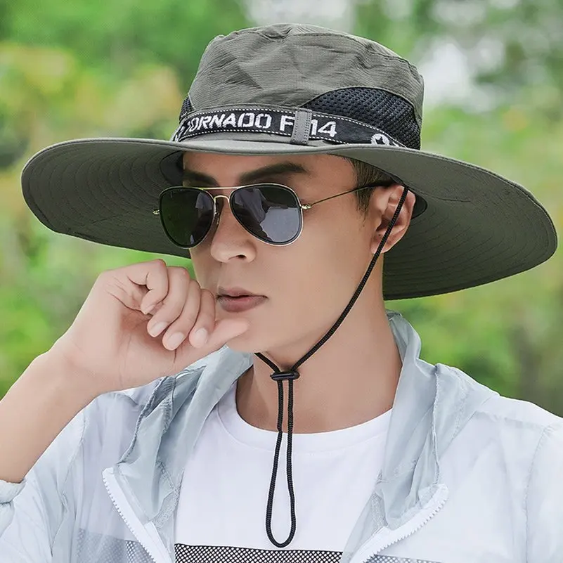 New Boonie Hat Men Anti-UV Sun Hats Outdoor Fishing Cap Fashion Big Brim Caps Women\'s Summer Hat Male Bucket Hat Sombrero Gorros