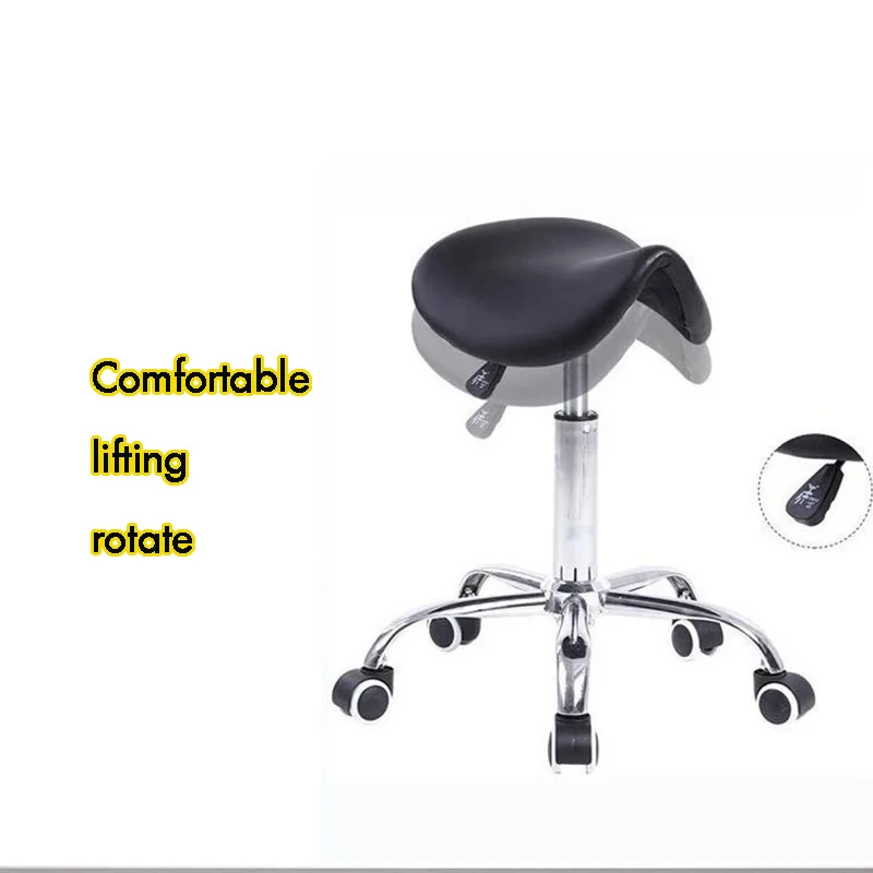 Solid Swivel Foot Saddle Stool with Backrest for Cosmetology Shop Technician Dental Spinning Lift Adjustable Height Chair - view 5