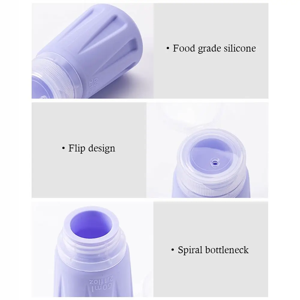 60ml 90ml Small Split Bottle Soft Silicone Lightweight Empty Container Durable Wear-resistant Outdoor Travel Accessories