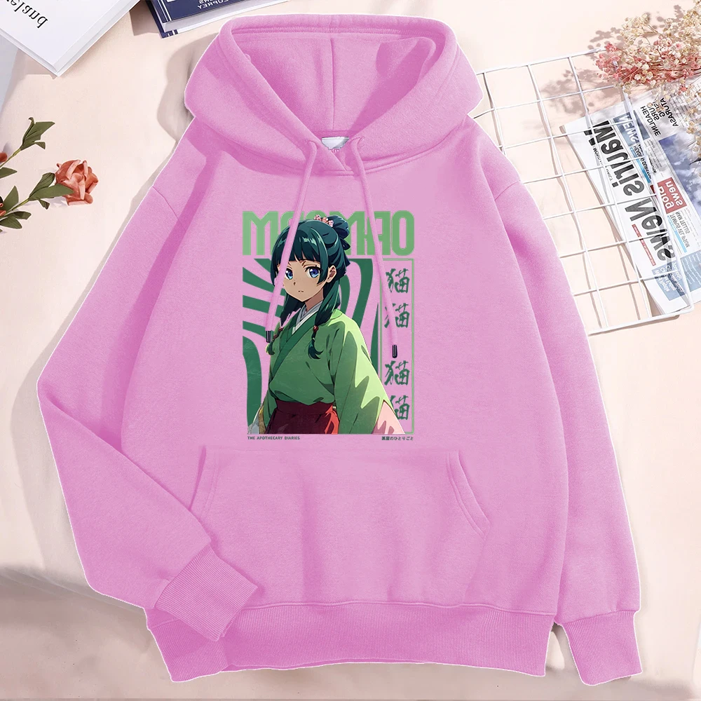 جديد أنيمي يوميات الصيدلي Maomao الطباعة هوديس موضة النساء الرجال الخريف الشتاء البلوز السيدات الشارع الشهير البلوز