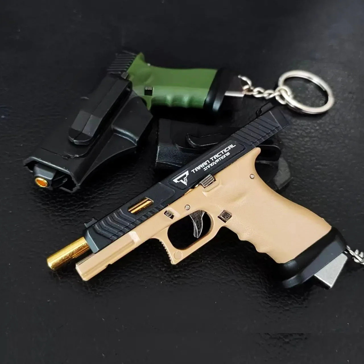 Pistola in lega 1:3 G34 TTI con fondina, portachiavi, smontaggio e montaggio modello mini pistola, pistola giocattolo, regalo per appassionati militari