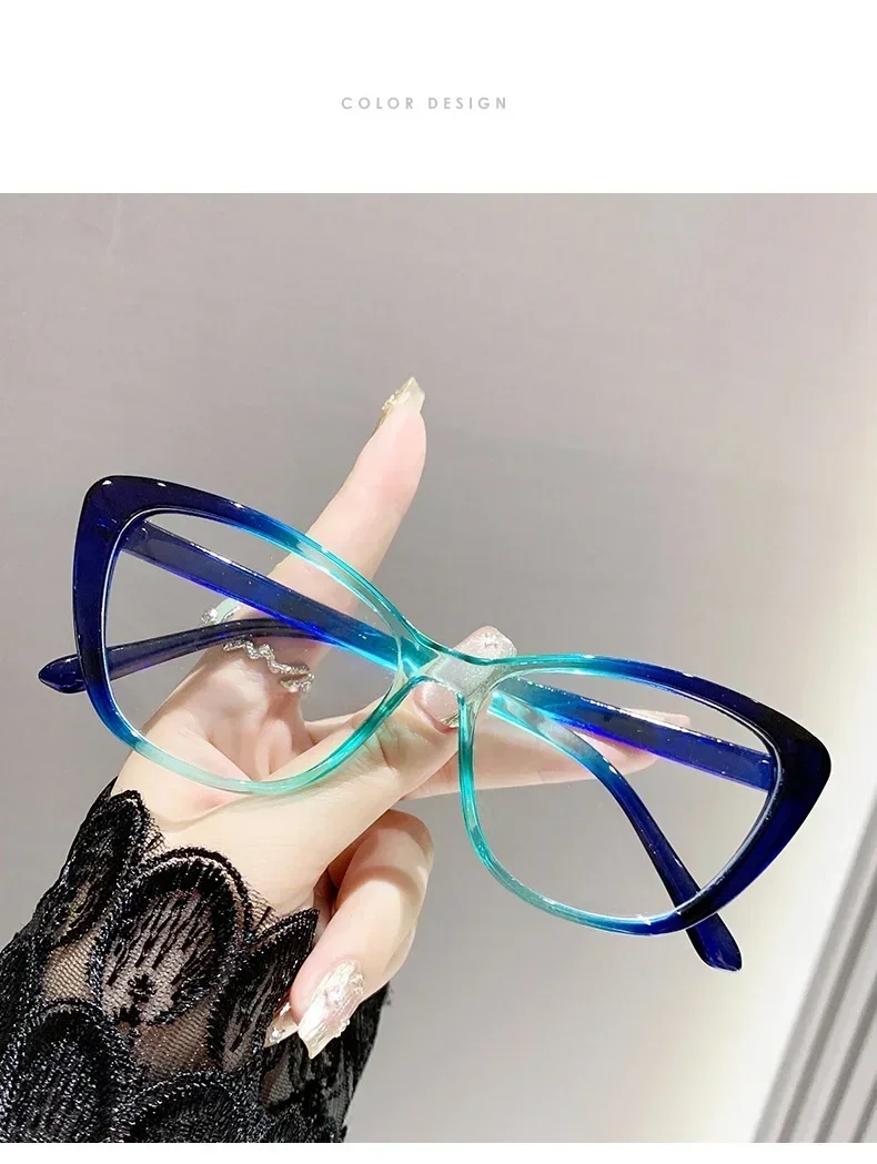 Blau Licht Blockieren Augenschutz Brillen Retro Gradienten Schmetterling Rahmen Lesebrille Cat Eye Klare Linse Presbyopie Brille – Detail 15