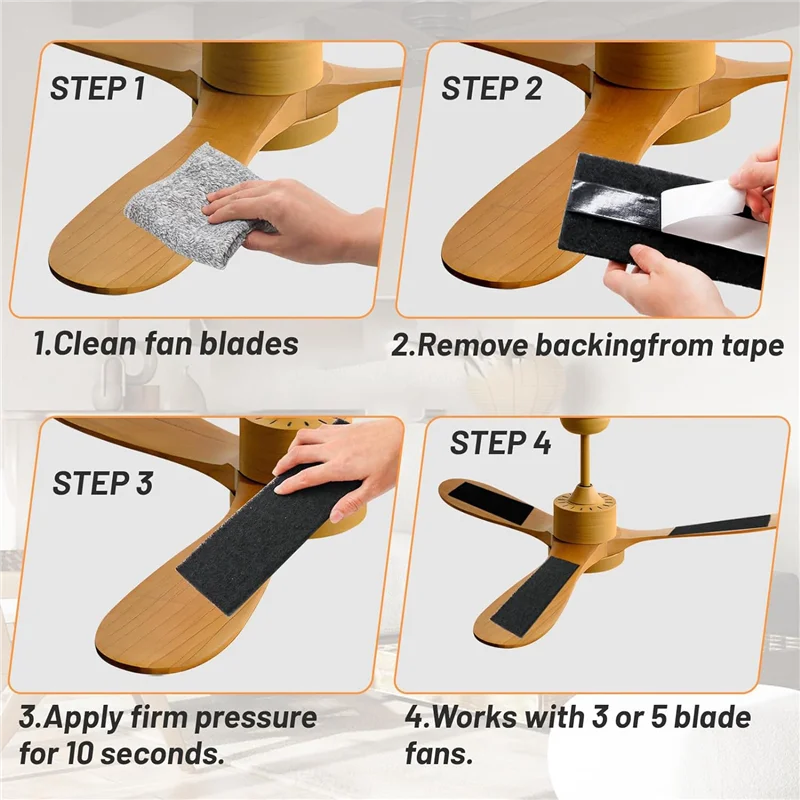 Top Deals 5 Pcs Ceiling Fan Filter Set Kit - Coconut Shell Carbon Air Filters Set Filters For Fan Blades, Easy Install, Keep Air