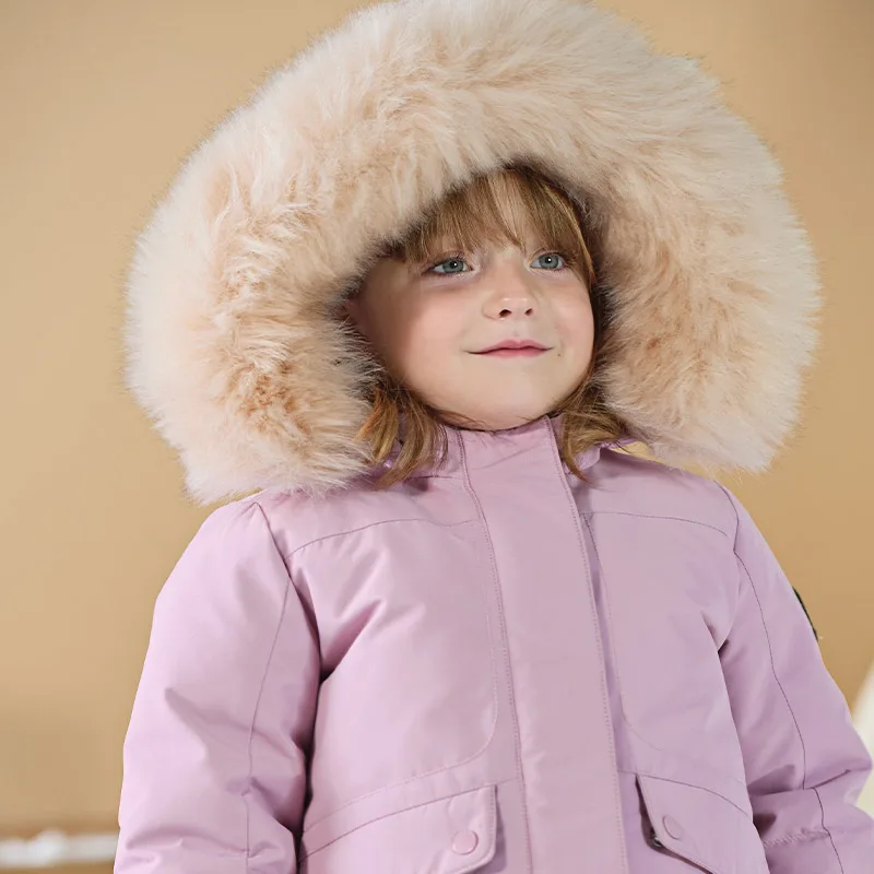 Dave Bella Boys Girls Hooded Down Parka Jacket Children Winter Warm Thicken Down Coat Windproof proof Outwear Clothes DB6328-A