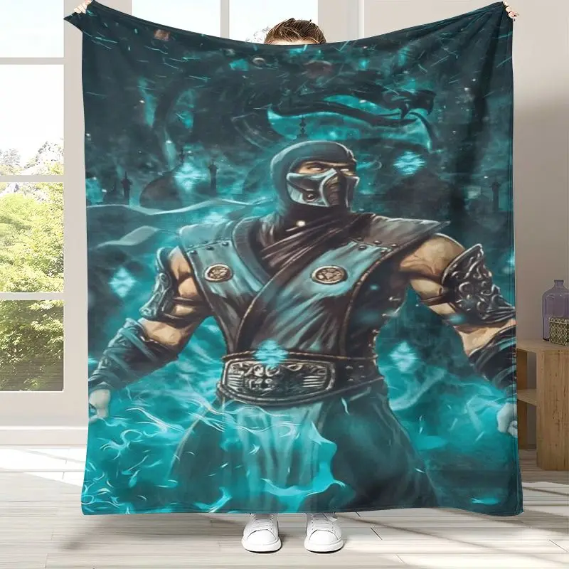 Vintage Fighter Mortal Kombat Game Movie Soft Flannel Throw Blanket,Cozy Warm Blanket for Bed,Sofa,Living Room,Picnic,Home Decor
