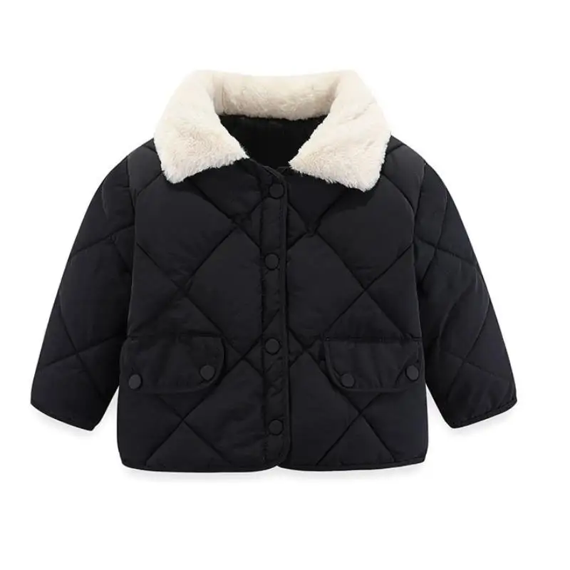 Children Winter Jacket Clothes Thicken 2023 New Casual Flannel Lapel Warm Baby Clothing Girls For Boys Coat Kids Outerwear