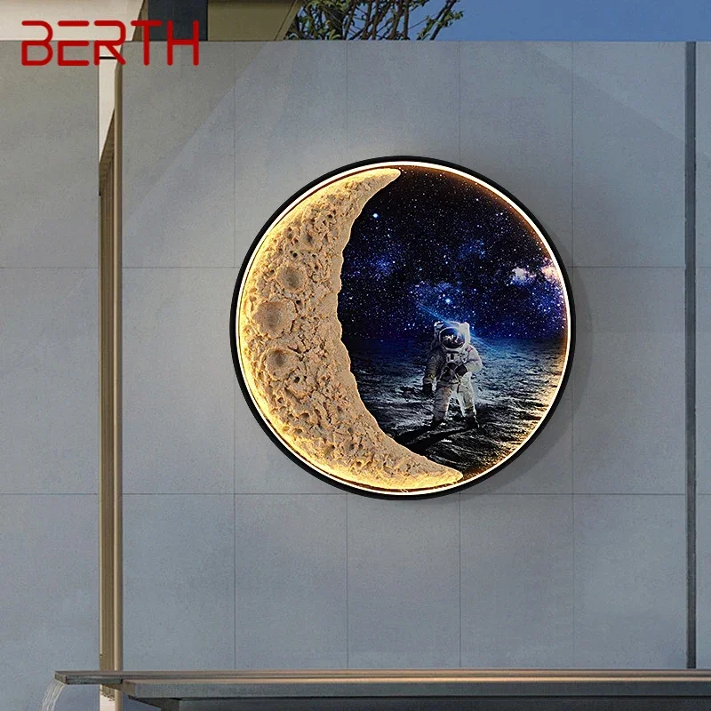 

BERTH Outdoor Mural Lamp outer space 1 Meter Diameter Circular Landscape Waterproof Mural Villa Courtyard Decoration Painting