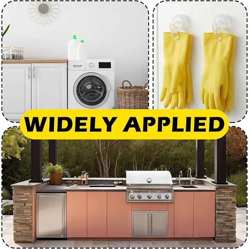 A98E-Wall Mounted Hook Dish Glove Clip With Suction Cup For Kitchen Easy Install Removable Transparent Plastic(2 Pcs)