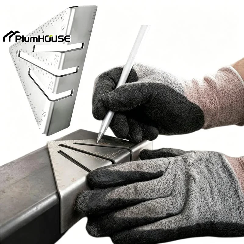 5/8/10Inch Miter Square 22.5/45/90 Degree Multi-Angle Metric Metric Square Layout Marking Tool For Woodworking & Metalworking