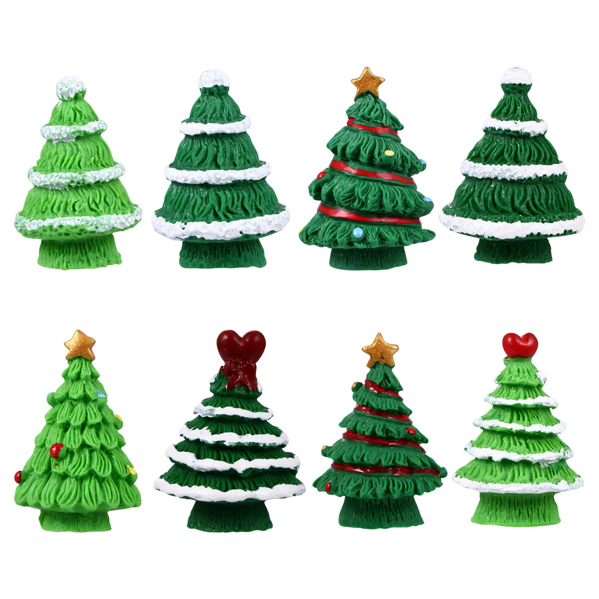 

8Pcs Resin Christmas Tree Decorations Mini Landscape Craft Set for Home Bedroom Living Room Kitchen Bathroom Garden