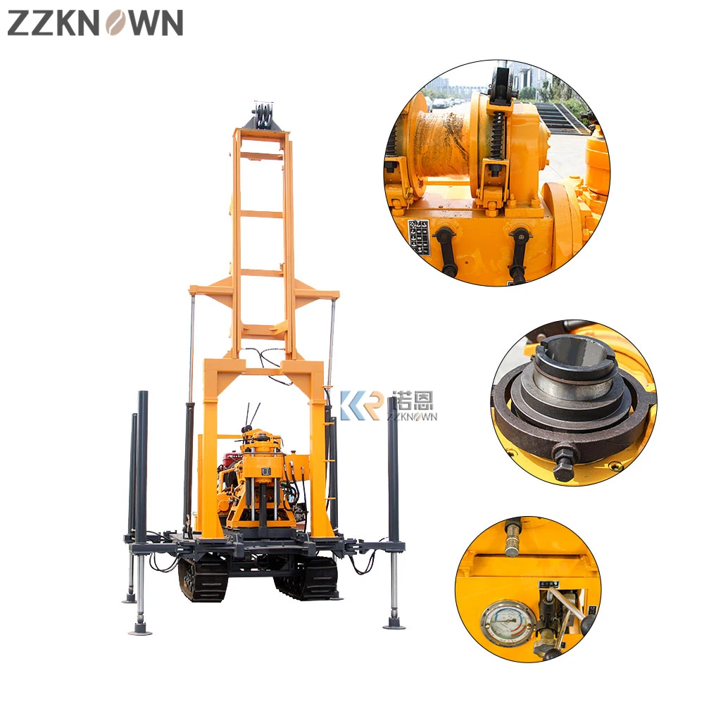 جهاز حفر الآبار الثقيل مع معدات مرساة الزاحف آلات الحفر آلات الآبار محركات الديزل عالية الطاقة