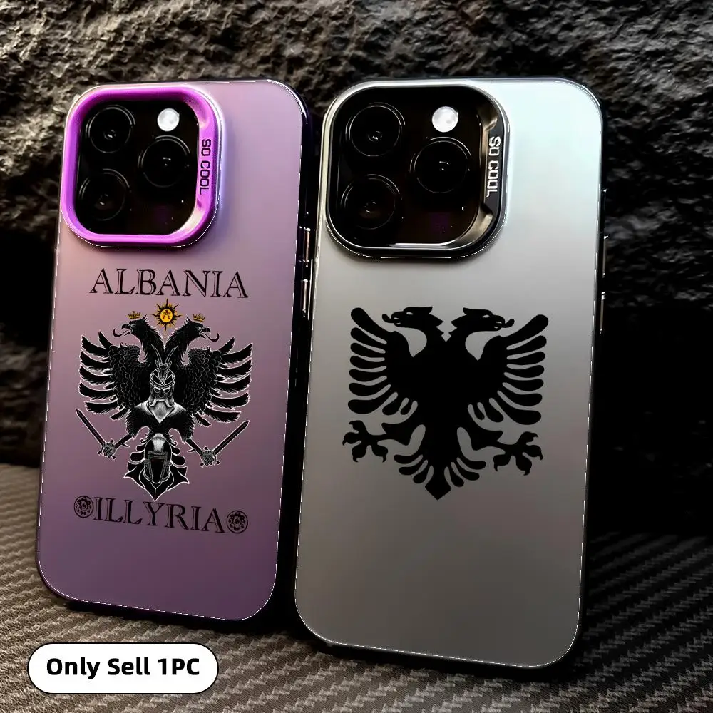 

Albania Flag Phone Case For iPhone 17 16 15 14 13 12 11 Pro Max Air Colorful Matte Laser Aurora Shockproof