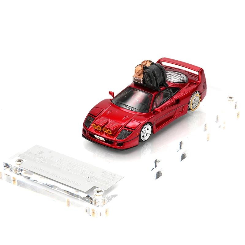 

INNO SW SH Demon King Auto FY 1:64 LBWK F40 Snow Transparent Red Diecast Car Model Collect Toys