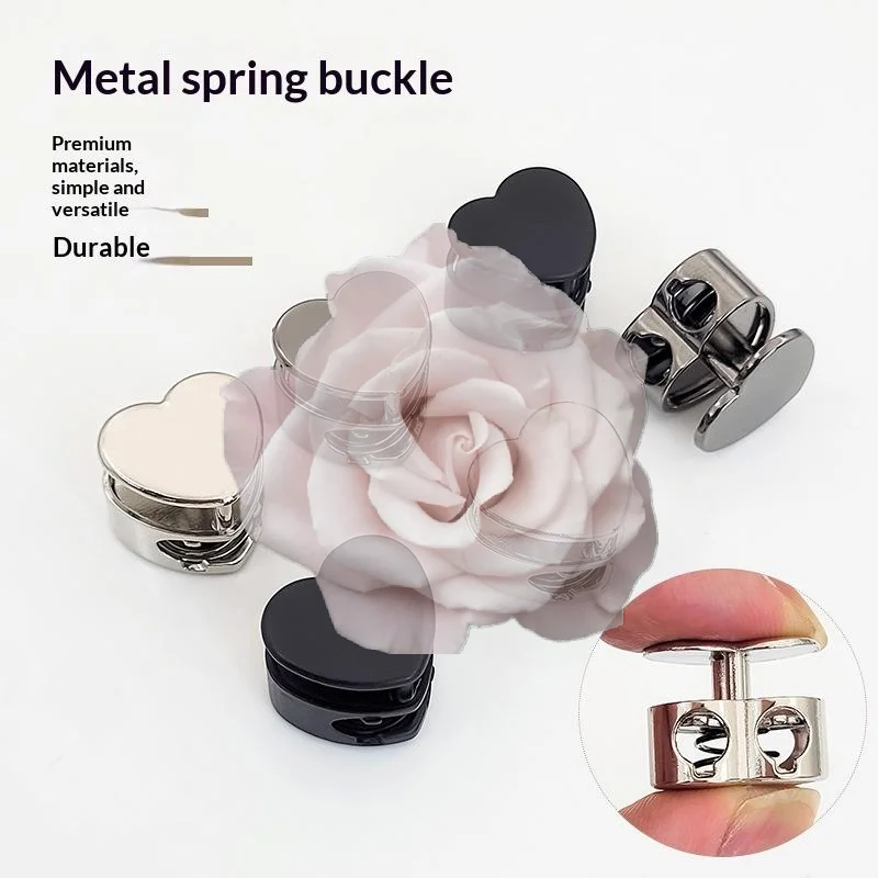 Popular Heart Shaped Zinc Alloy Spring Buckles 5 Pcs Durable Wear Resistant Clasps for DIY Handmade Craft Gifts Making