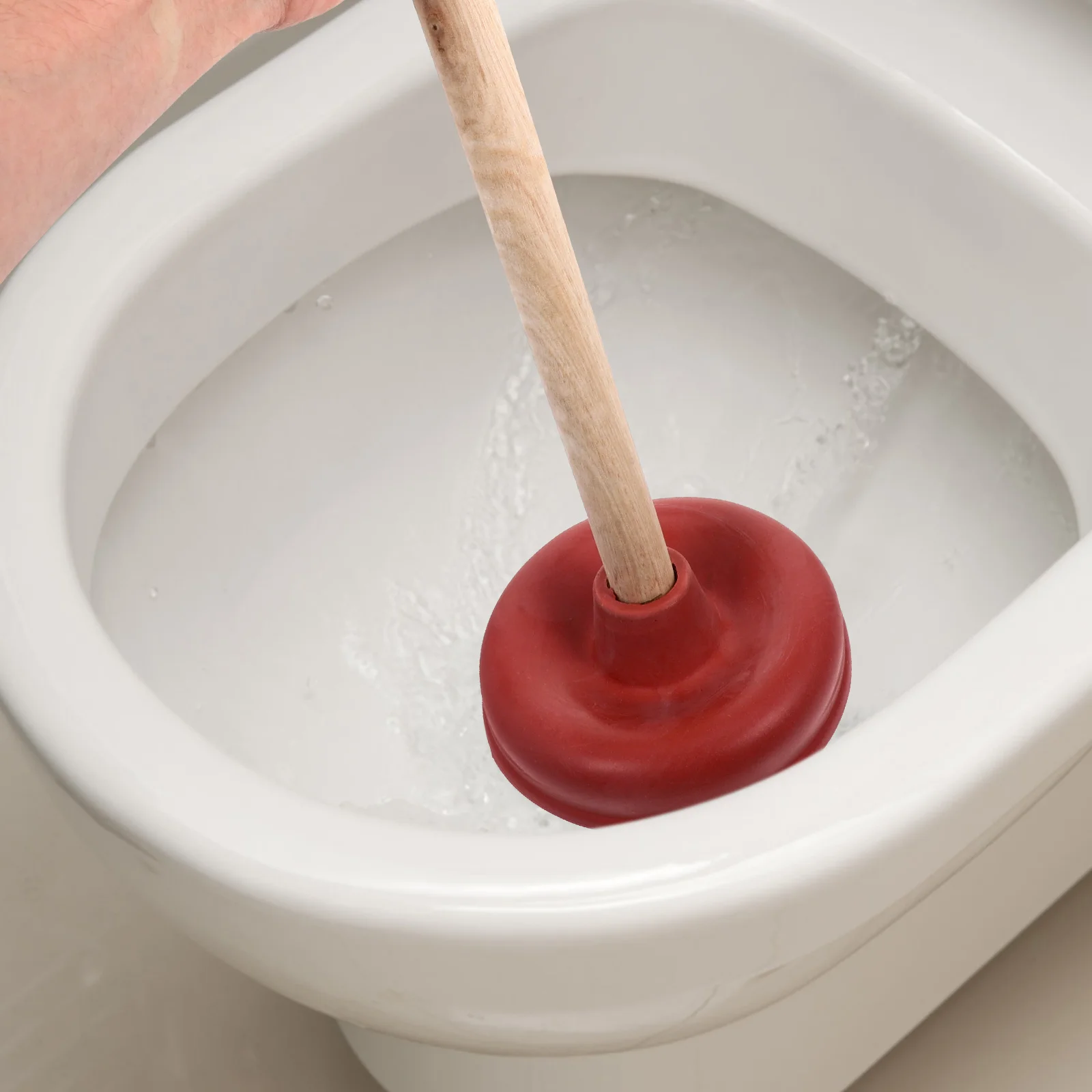 2 Pcs Toilet Dredge Cleanser Closestool Home Suction Cup Stick Mini Sewer Cleaning Accessory Wooden Clogging Solver