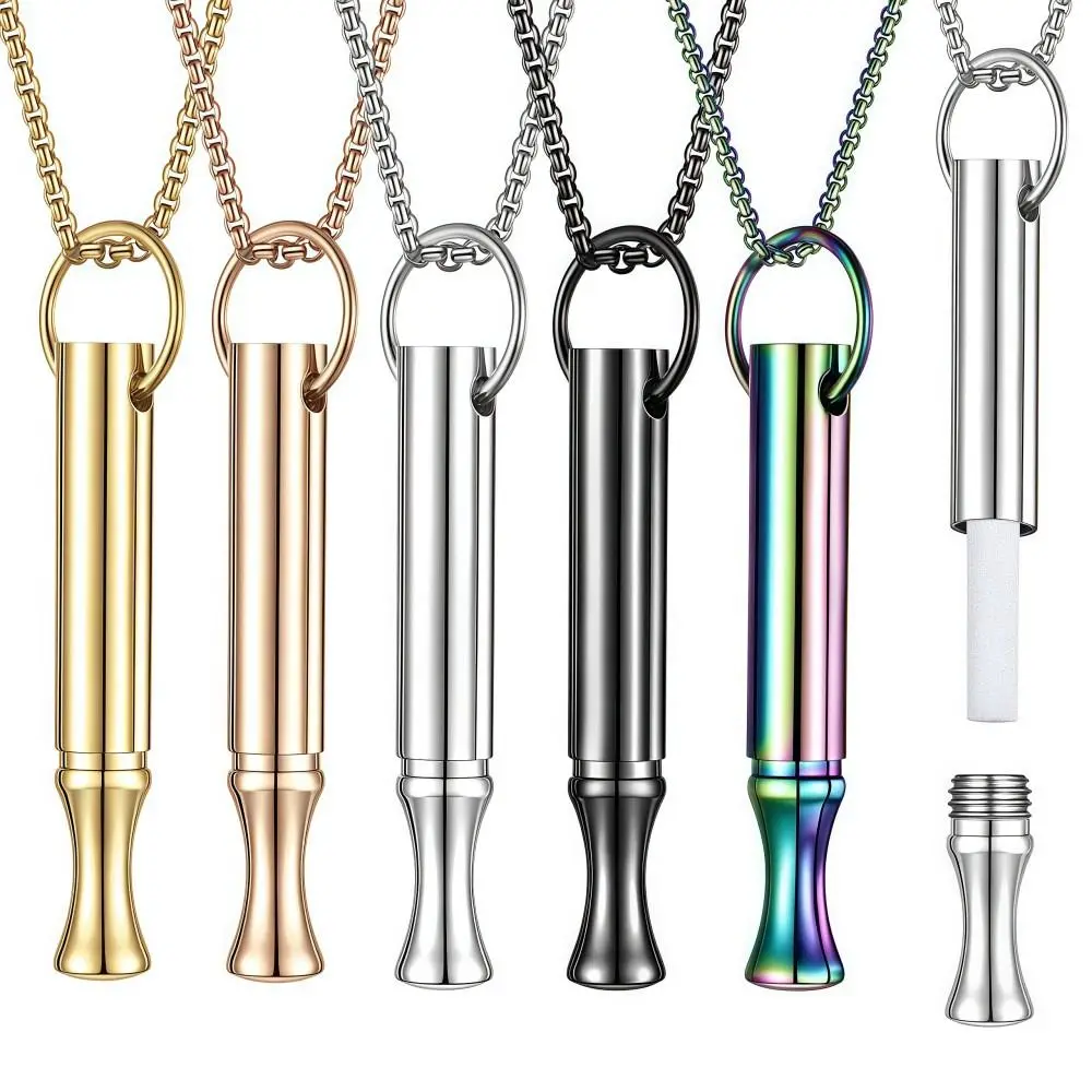 Gift Mindfulness Training Whistle Metal Portable Relaxation With Cotton Core Yoga Men and Women