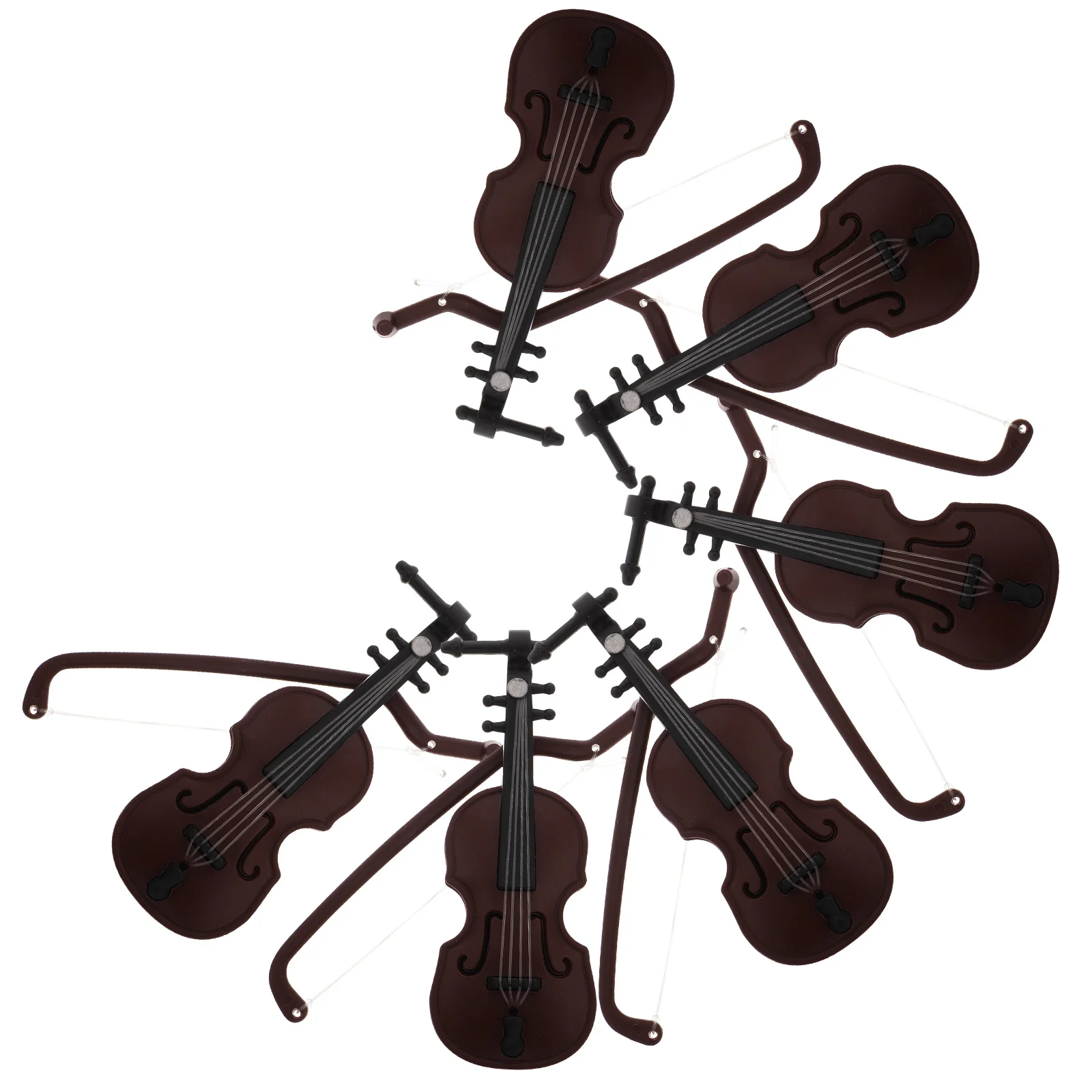 

6 Pcs Violin Ornaments Miniature Design Holiday Decorations Christmas Tree Pendant DIY Craft Musical Instrument Statue Small