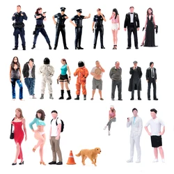 Miniatures 1/87 1/64 1/43 1/24 1/18 Male Female Figure Diorama Street Scene Sand Table Photography Props Model Toy for Cars
