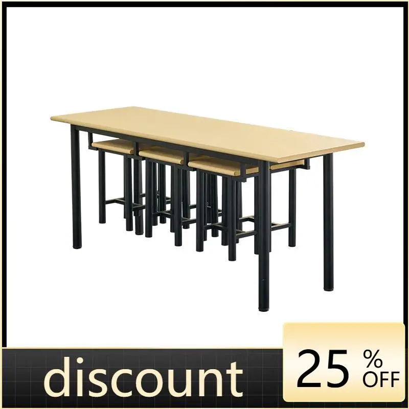 LTT staff canteen dining table and chair combination hanging bench fast food store school combination model