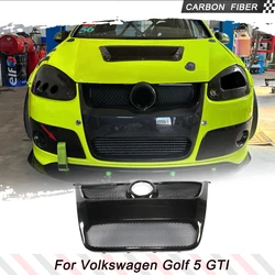 Carbon Fiber Car Front Bumper Kidney Grille For Volkswagen Golf 5 GTI MK5 2005-2008 Replacement Styel Real Carbon Racing Grilles