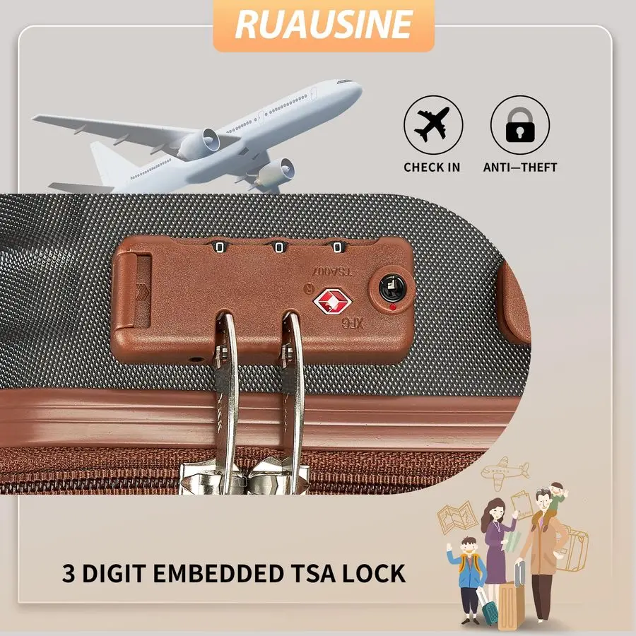 กระเป๋าเดินทางขึ้นเครื่องบินได้  กระเป๋าเดินทางแบบแข็งพร้อมล้อหมุน  กระเป๋าเดินทางขนาดเล็กน้ำหนักเบาแบบแข็งพร้อมระบบ TSA